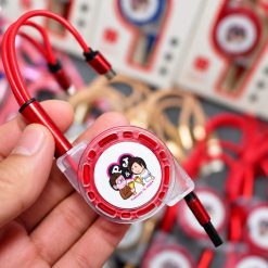 สายชาร์จ 3 in 1 แบบม้วนเก็บได้ ติดสติ๊กเกอร์โลโก้ | ของพรีเมียมองค์กร